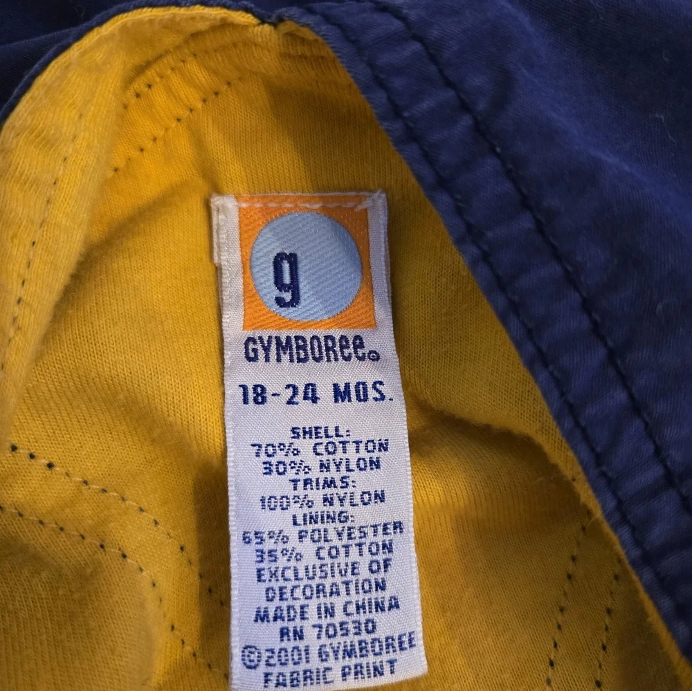 Vintage Y2k 2001 Gymboree Navy Blue Yellow Snow Buddies Overalls